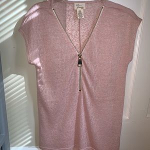 Pink zip  blouse
